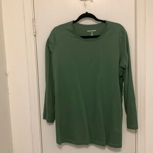 Woman Within long sleeved tee, 1X or 22/24W, olive green